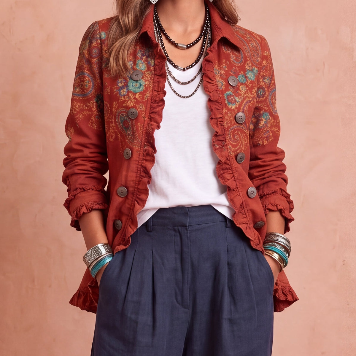 Soledad | Chaqueta bohemia con volantes
