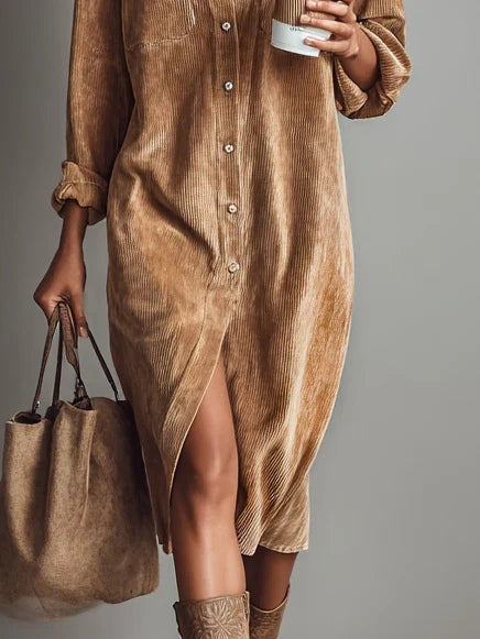 Nieves | Vestido midi de pana holgado