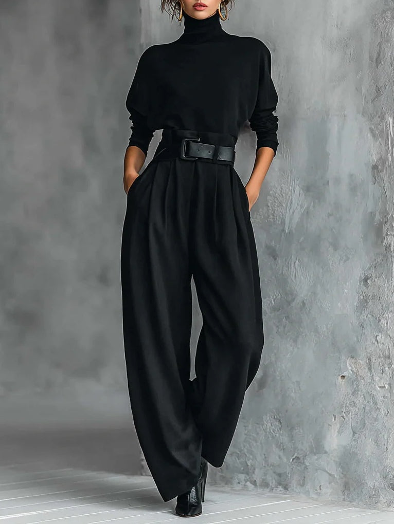 Lourdes | Conjunto negro de dos piezas