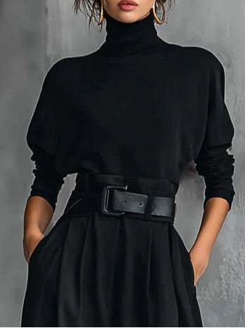 Lourdes | Conjunto negro de dos piezas