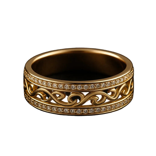 Anillo de Oro Brillante Calado