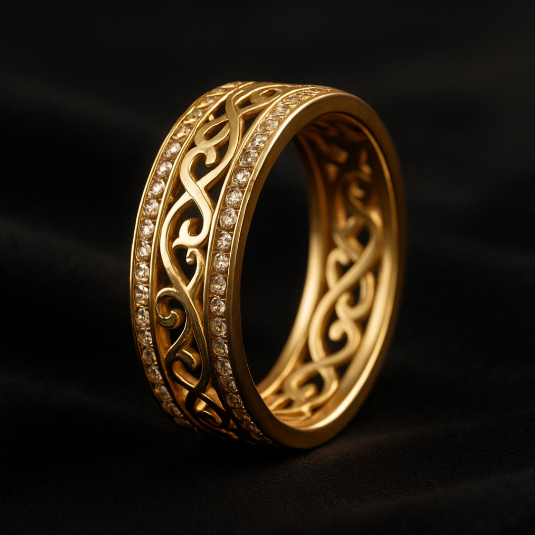 Anillo de Oro Brillante Calado