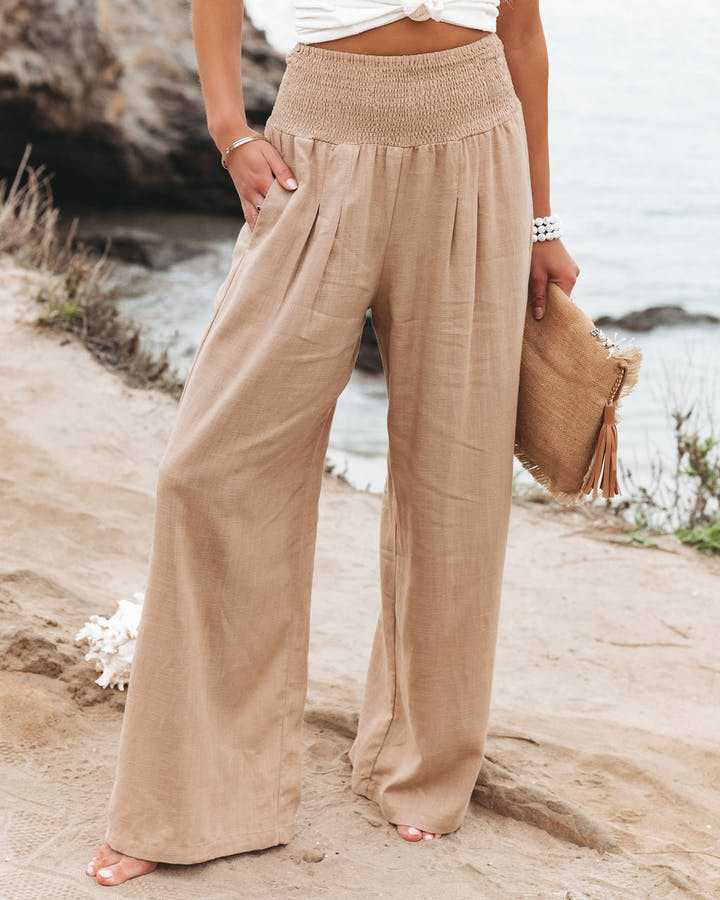 Aileen | Pantalones de lino de pierna ancha