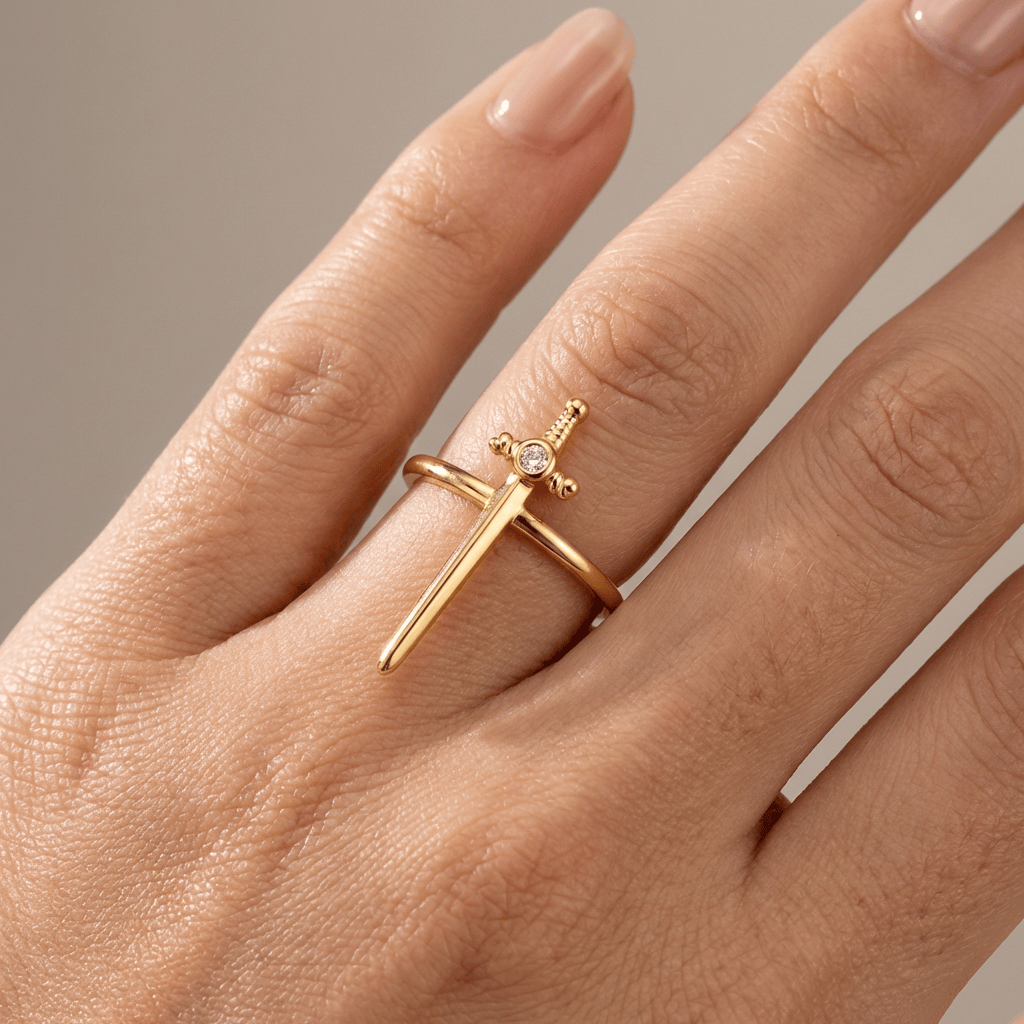 Anillo Espada y Cruz de Plata
