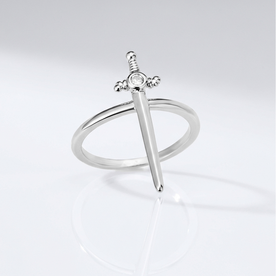 Anillo Espada y Cruz de Plata