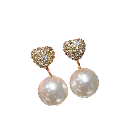Pendientes Elegantes de Perlas Brillantes