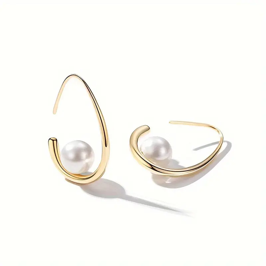 Pendientes Elegantes de Perlas y Oro