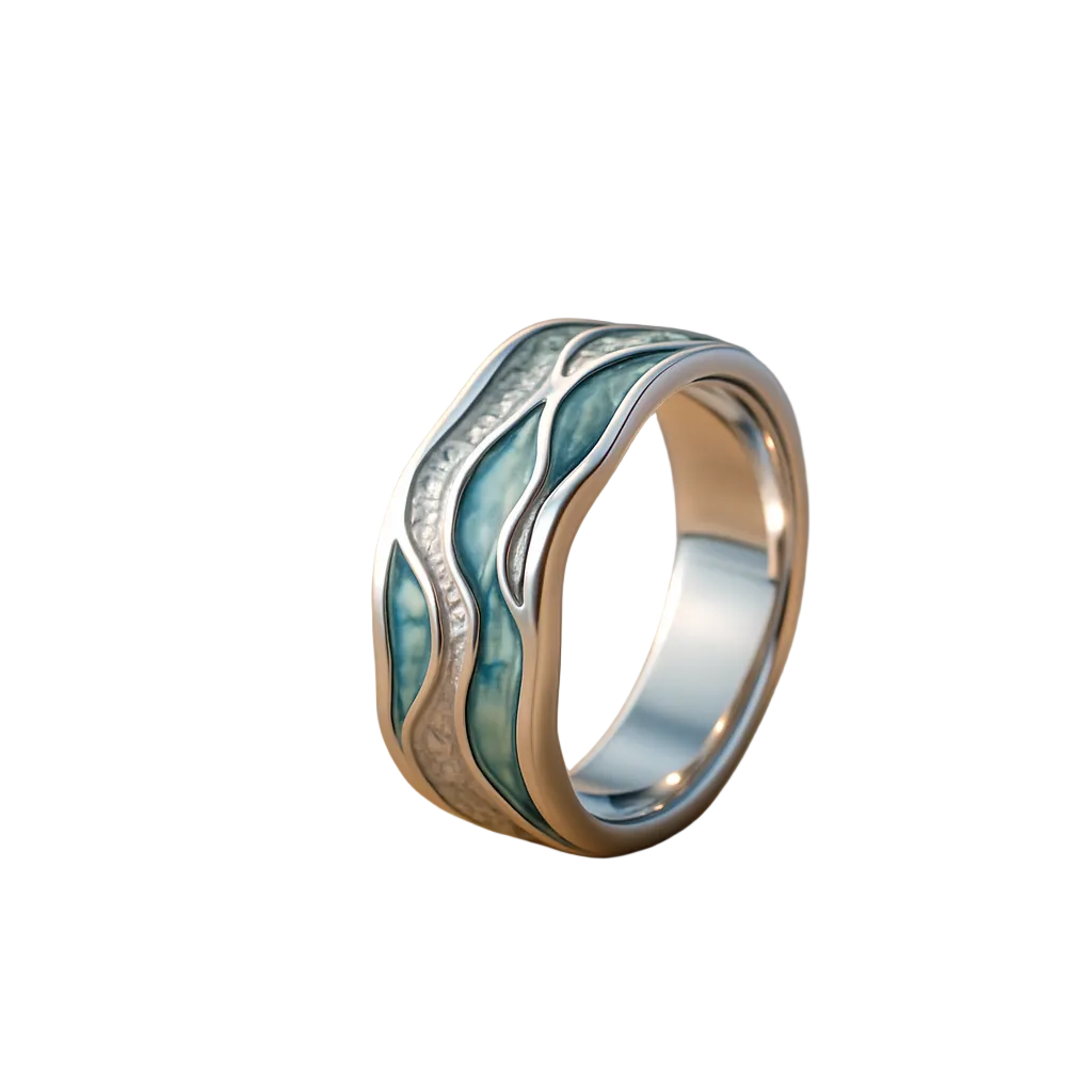 Anillo de Plata con Ondas Turquesas