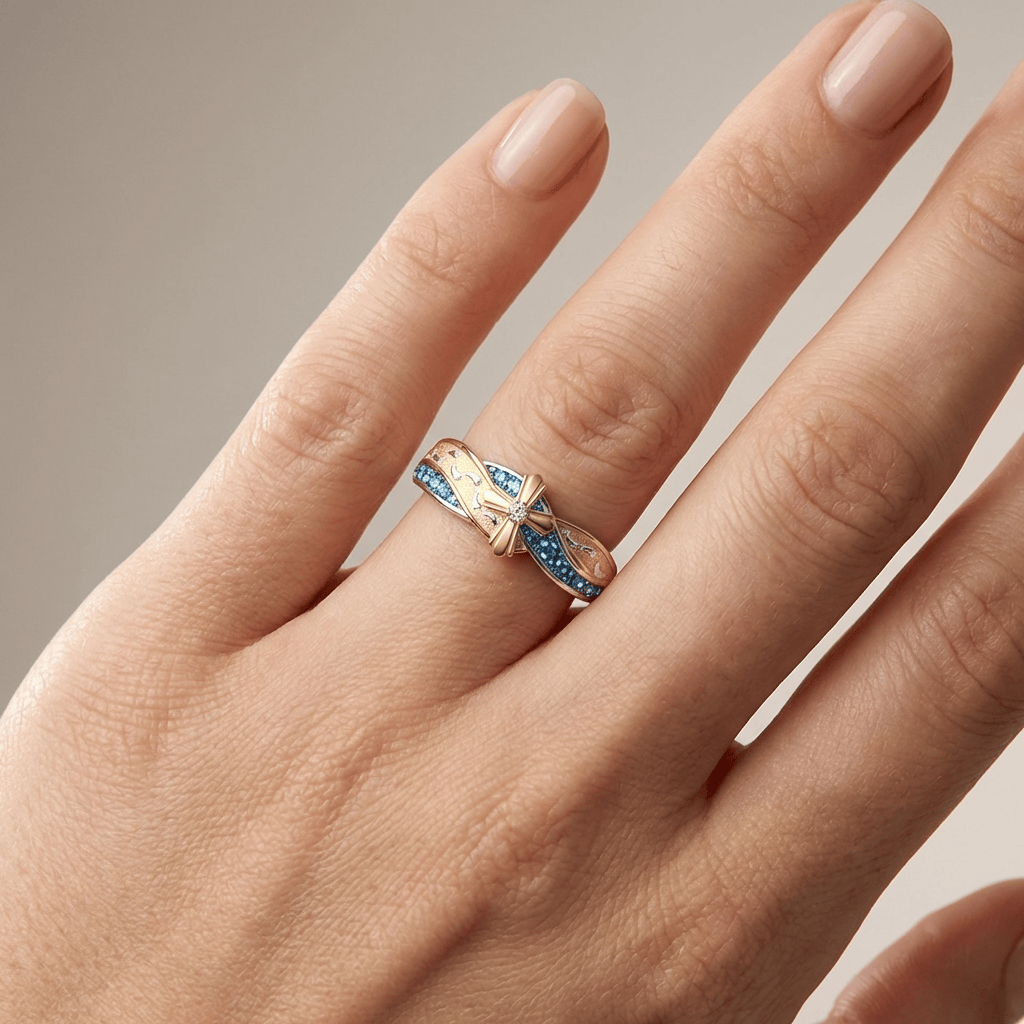 Anillo Mamá de Plata con Circonitas Hecho a Mano