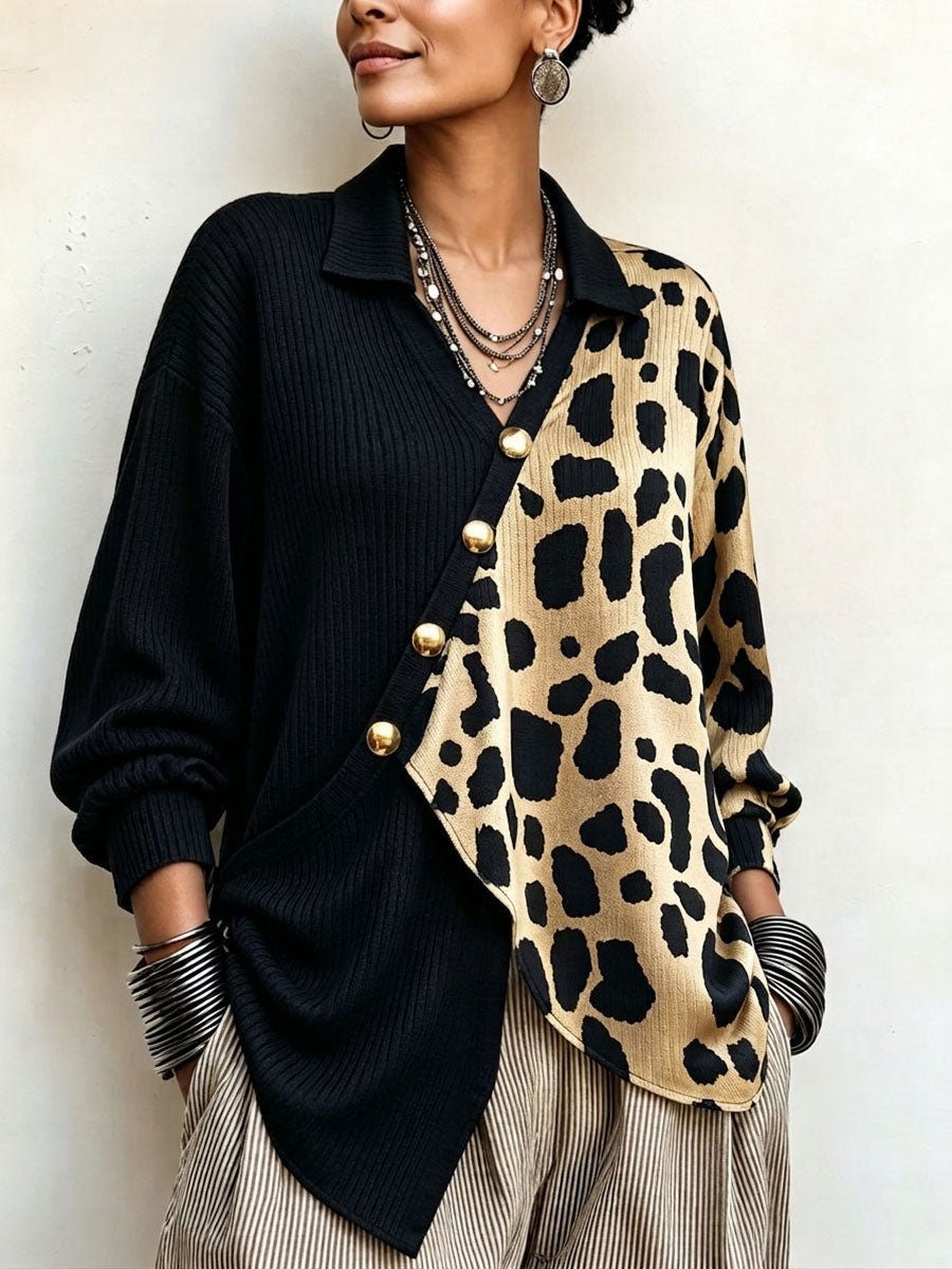 Carlota / Jersey asimétrico de leopardo