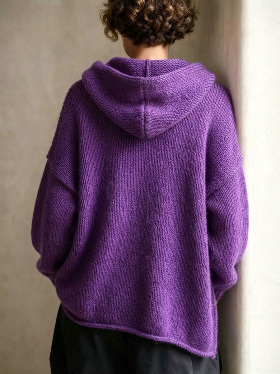 Violeta - Jersey asimétrico con capucha