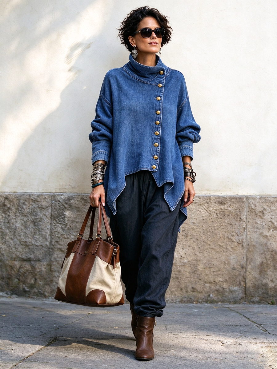 Noemí | Chaqueta vaquera con botones asimétricos