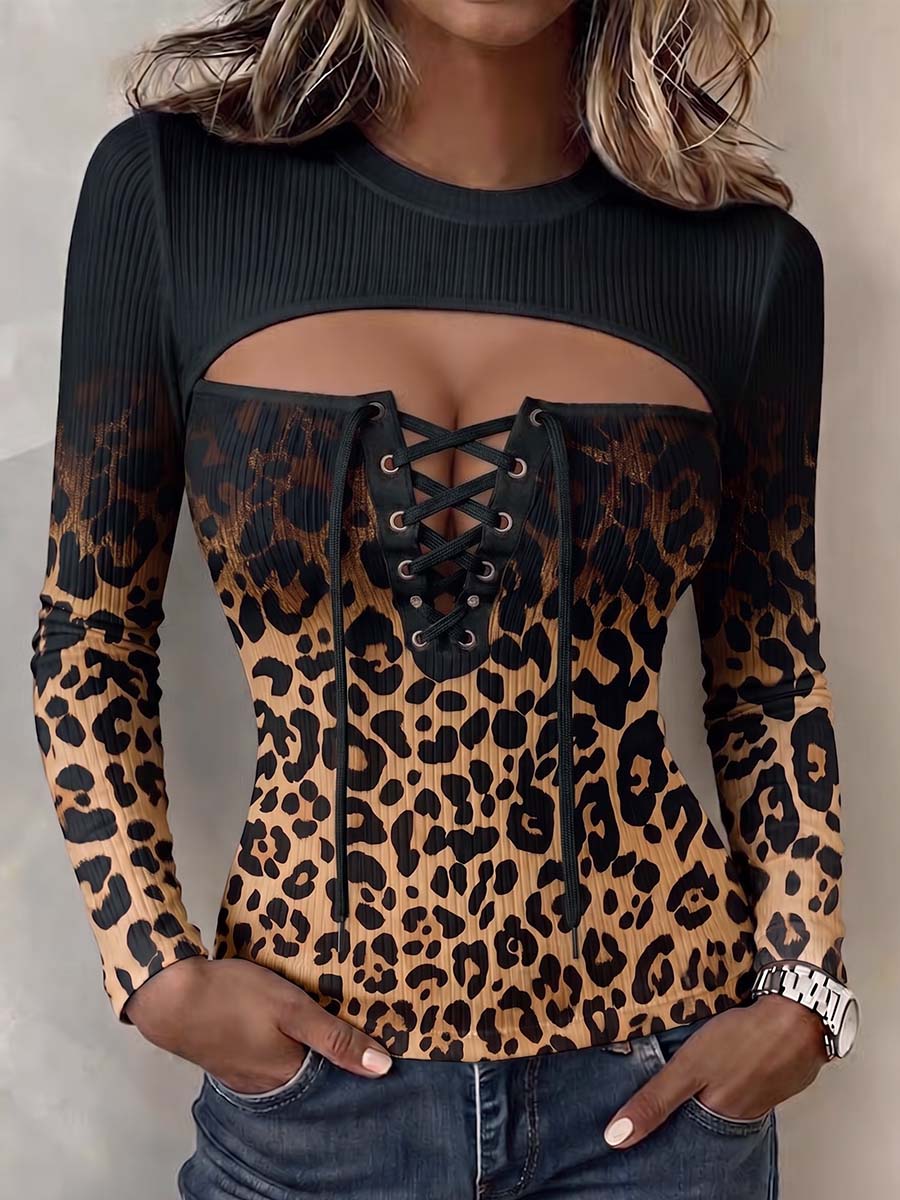 Fernanda | Top de leopardo con cordones