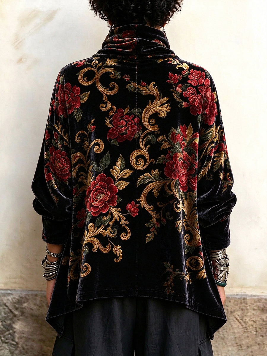 Estefanía / Top de terciopelo floral