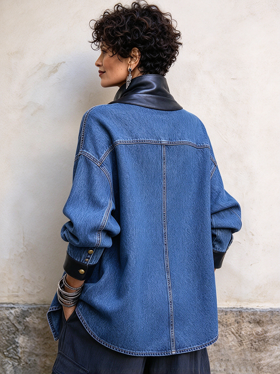 Belén | Chaqueta vaquera con ribete polipiel